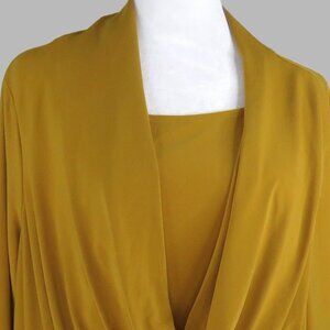 Coldwater Creek Women's Gold Long-Sleeve Pullover Draped Top Size 1X (C2022)